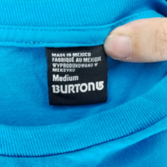 Burton Women's Snowboard Graphic Tee Turquoise Medium - Like New - Picture 7 of 7